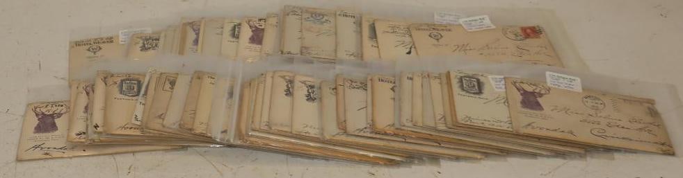 Group of 59 Ohio Area Hotel Letters Postmarked from 1913: 3.5" x 6.5" each
