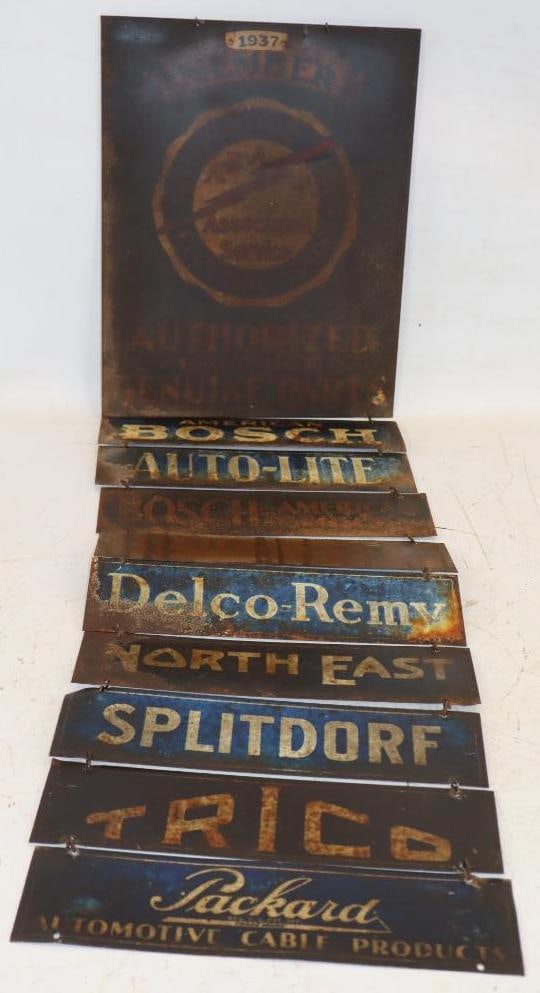 1937 Automotive Association- Associative Service 10 Panel Advertising Sign: 11" x 40"