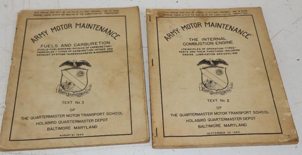 Group of 2 - 1940 Army Motor Maintenance Books & SS Greater Detroit Cruise Ship Pennants (1 of 4)
