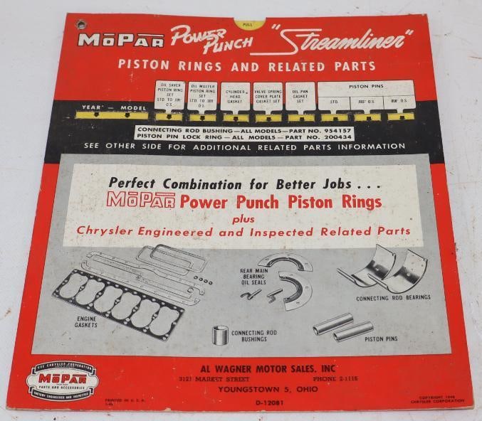 1948 Mopar Power Punch Streamliner Parts Chart (1 of 2)