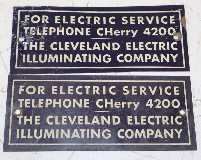 Group of 2 The Cleveland Electric Illumination Co. SST Signs (1 of 2)