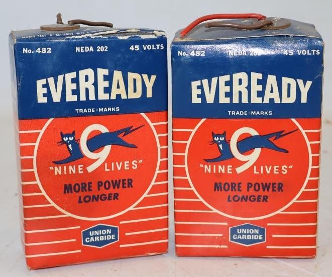 Group of 2 Eveready 45 Volt 9 Lives Battery Boxes (1 of 3)