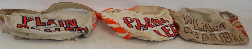 Group of 3 Cleveland Plain Dealer Paper Boy Delivery Bags: 18x12 Each