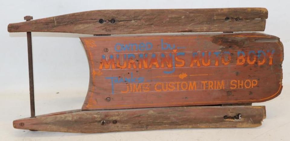 Murann's Auto Body Advertising Wooden Sled (1 of 4)