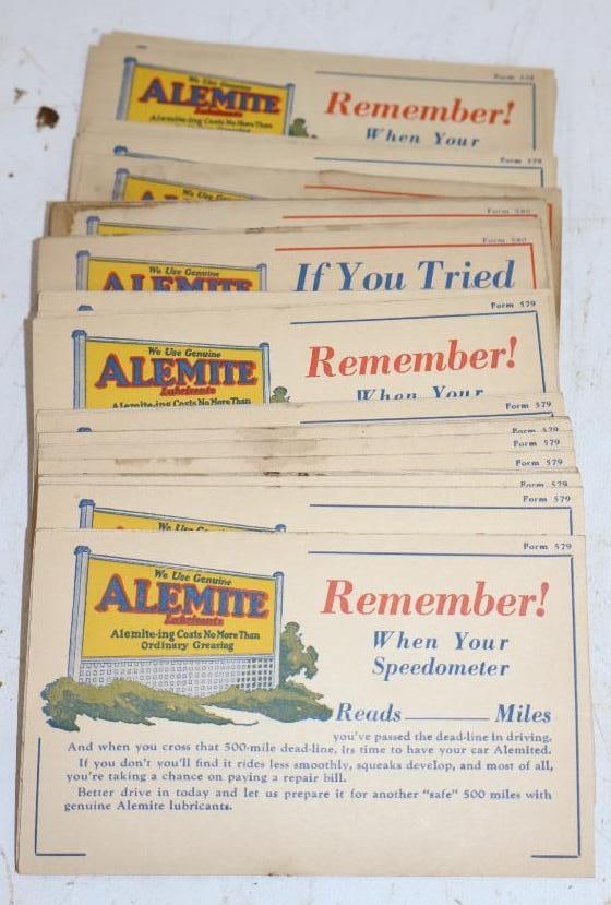 1920s Group of 89 Alemite Lubricants Reminder Post Cards: 5.5x3.25 Each