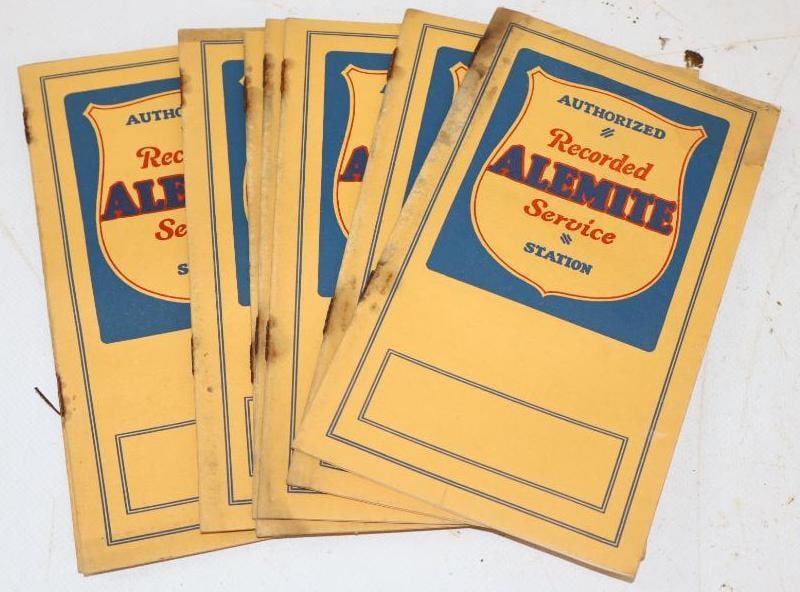 1920s Group of 8 Alemite Lubricants Service Record Books: 4.24x7 Each