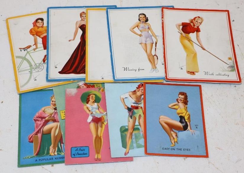 1940s Group of 10 Risque Ink Blotters (1 of 4)