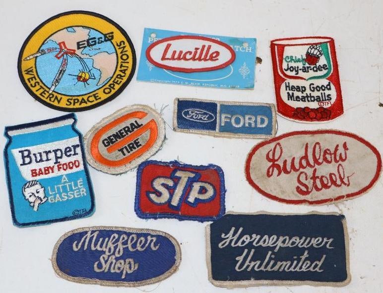 Group of 10 Advertising Coat Patches: 4x4 is the Largest