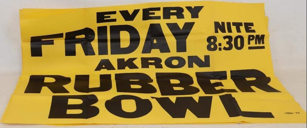 Group of 3 Akron Rubber Bowl Every Friday Night 8:30 PM Advertising Posters: 41x27 Each