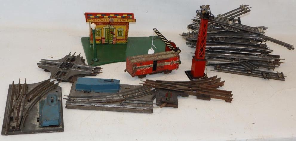 Group of 48 American Flyer Train Track Accessories and Box Car (1 of 7)