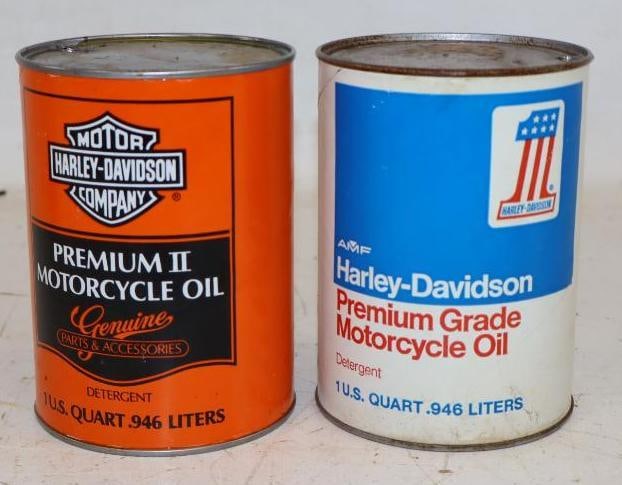 Group of 2 Different Harley-Davidson One Quart Composite Oil Cans (1 of 2)