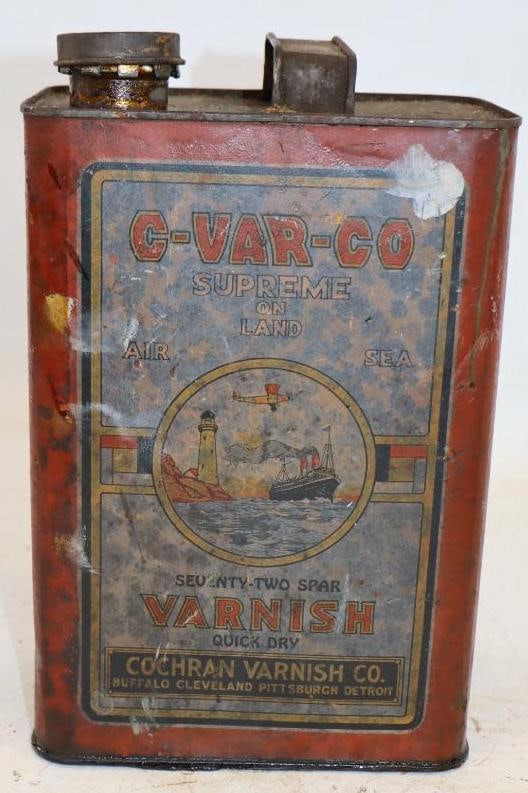 C-Var-Co Supreme Air and Sea Quick Dry Varnish Graphic One Gallon Can: Empty. 4" x 6" x 10"