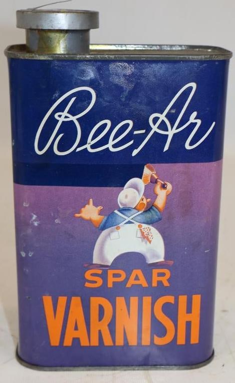 Graphic Bee-Ar Spar Varnish One Quart Oil Can: Empty. 32oz