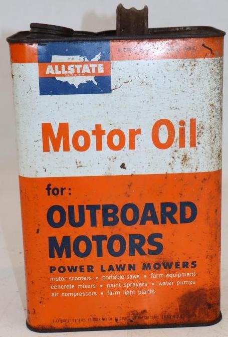 Allstate Outboard One Gallon Motor Oil Can (1 of 4)