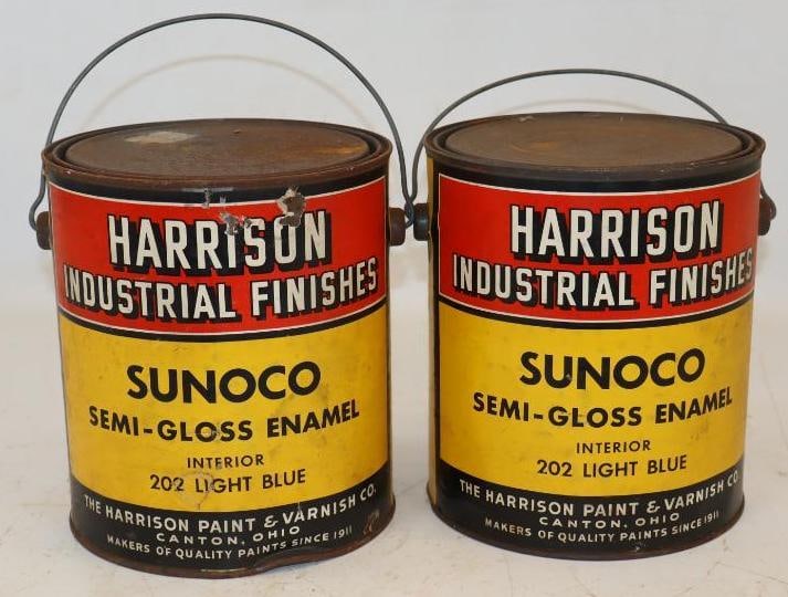 Group of 2 Harrison Industrial Finishes Sunoco Light Blue One Gallon Paint Cans (1 of 2)