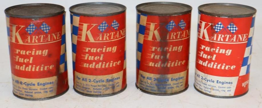 Group of 4 Kartane Two Cycle Racing Fuel Additive Cans (1 of 2)
