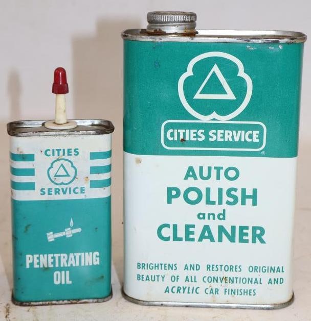 Group of 2 Cities Service Auto Polish and Penetrating Oil Cans (1 of 2)