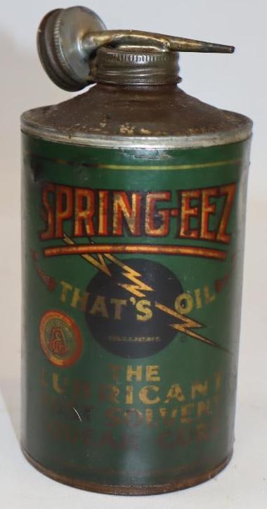 Spring-Eez Early Lubricant Oil Can: Empty. 16oz