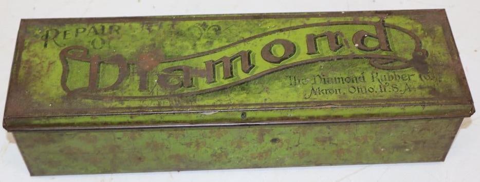 Diamond Rubber Company Tire Repair Kit Tin: 12" x 3.5" x 3"