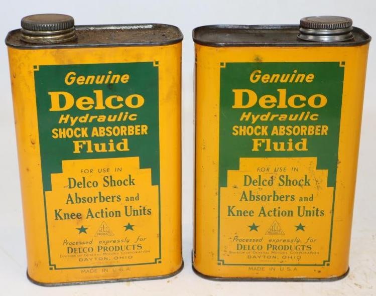 Group of 2 Delco Products Hydraulic Shock Absorber One Quart Cans (1 of 2)