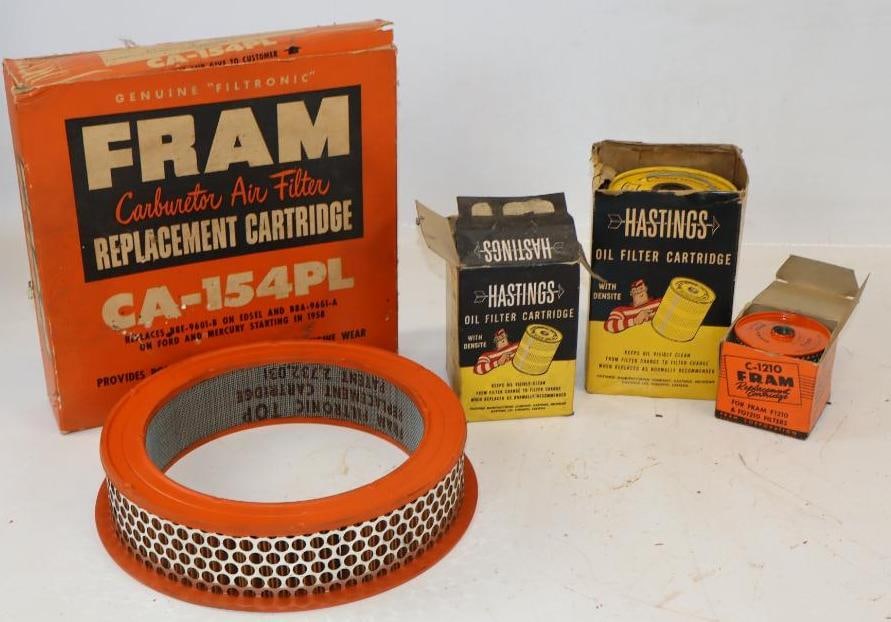 Group of 4 Fram and Hastings Air and Oil Filter Cartridges in Original Boxes (1 of 4)