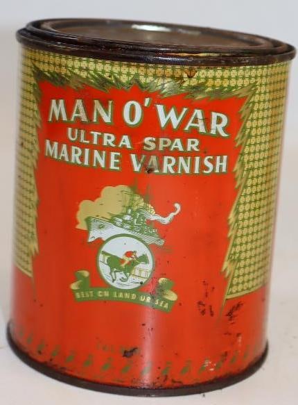 Man O' War Ultra Spar Marine Varnish Graphic Quart Paint Can: Full. 32oz