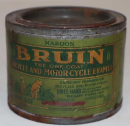 Bruin Bicycle and Motorcycle Enamel Paint Can: Empty. 4oz