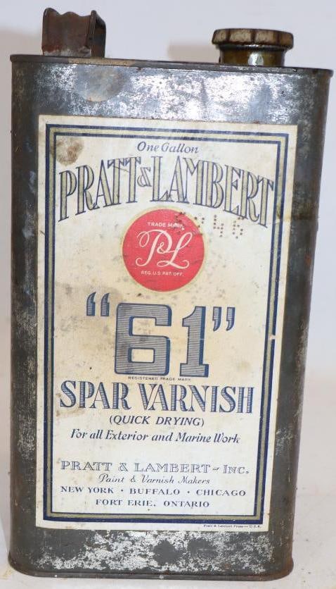 Pratt and Lambert "61" One Gallon Varnish Advertising Can (1 of 4)