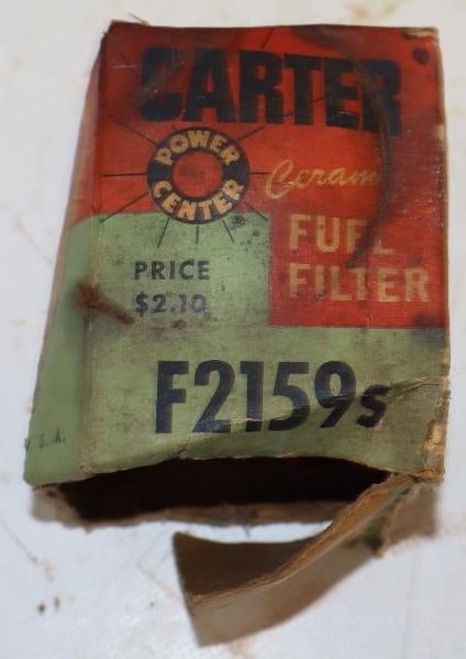 Carter Ceramic Fuel Filter in Original Box: 2.5" x 2.5" x 3"