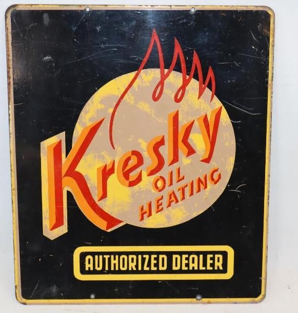 Kresky Oil Heating Authorized Dealer SST Advertising Sign: 13.25" x 11.25"