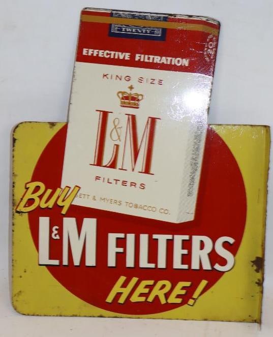 L&M and Chesterfield Cigarettes Double Sided Flange Advertising Sign (1 of 3)
