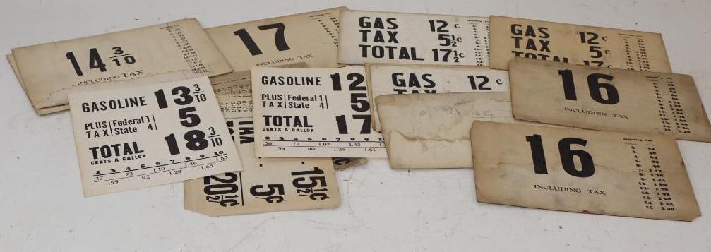 Group of 15 Visible Gas Pump Pricer Box Insert Cards (1 of 5)
