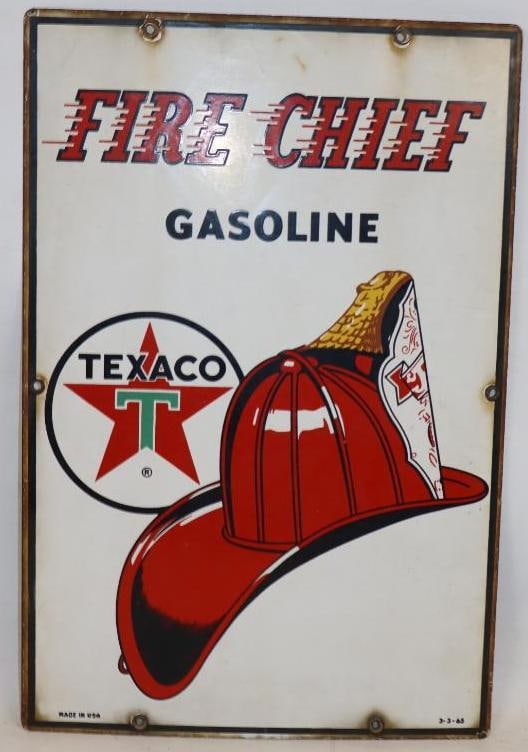 Texaco Fire Chief Porcelain Gas Pump Plate (1 of 5)