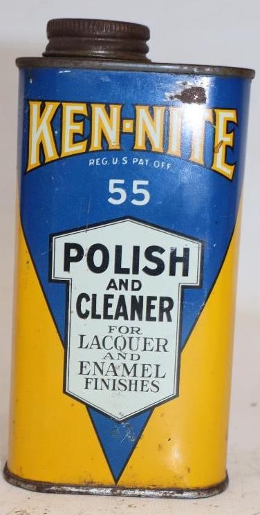 Ken-Nite 55 Automobile Car Polish Advertising Can: 16 oz, has some contents