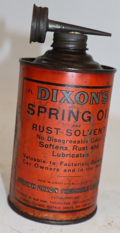 Early Dixon's Automobile Spring Oil Pint Can: 16 oz empty