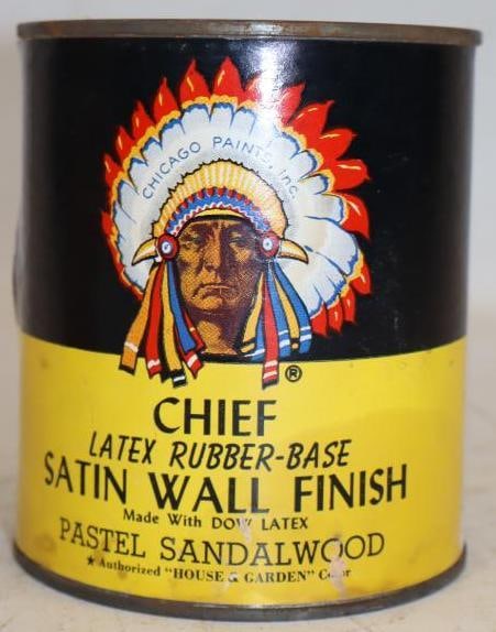Graphic Chief Latex Rubber-Base Paint Can with Paper Label: 32 oz has some contents