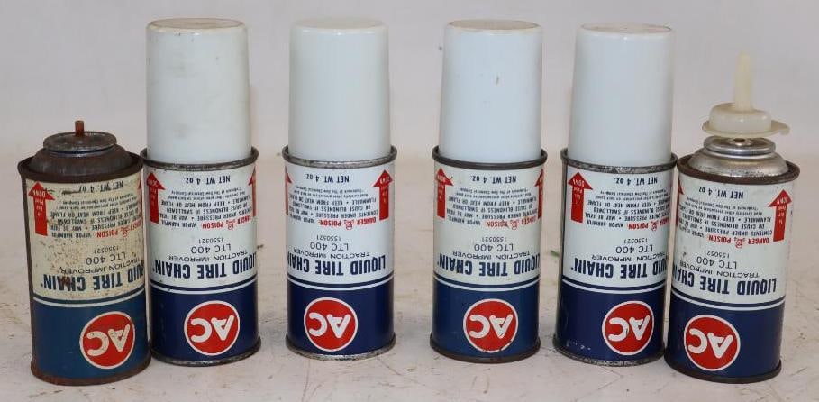 Group of 6 AC Liquid Tire Chain Cans (1 of 2)