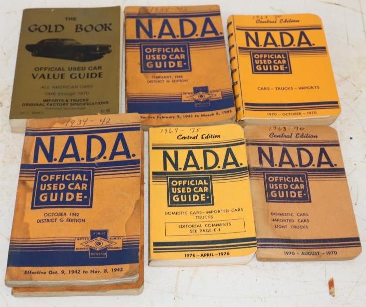 Group of 7 1930's through 70's Used Car Guide Books (1 of 4)