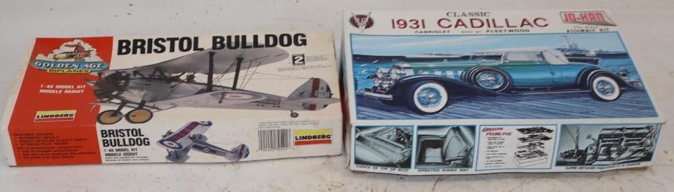 Group of 2 Bristoll Bulldog Airplane & 1931 Cadillac Scale Models in Original Boxes (1 of 6)