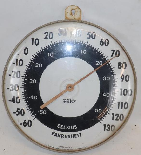 Group of 2 Original Jumbo Ohio Thermometer Round Therms (1 of 4)