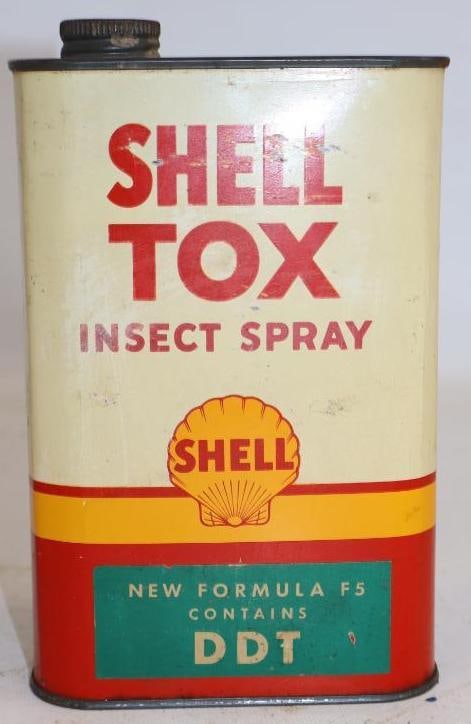 Shell Tox Insect Spray with DDT Metal Quart Can (1 of 2)