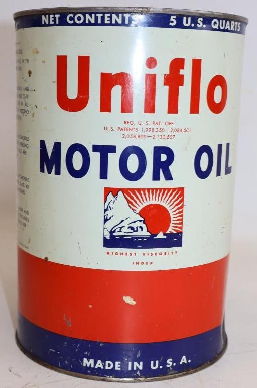Skelly Oil Uniflo No.3 Metal 5 Quart Oil Can (1 of 3)