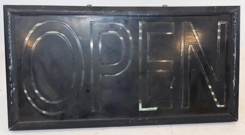 Framed Open Neon Light Up Window Sign (1 of 3)