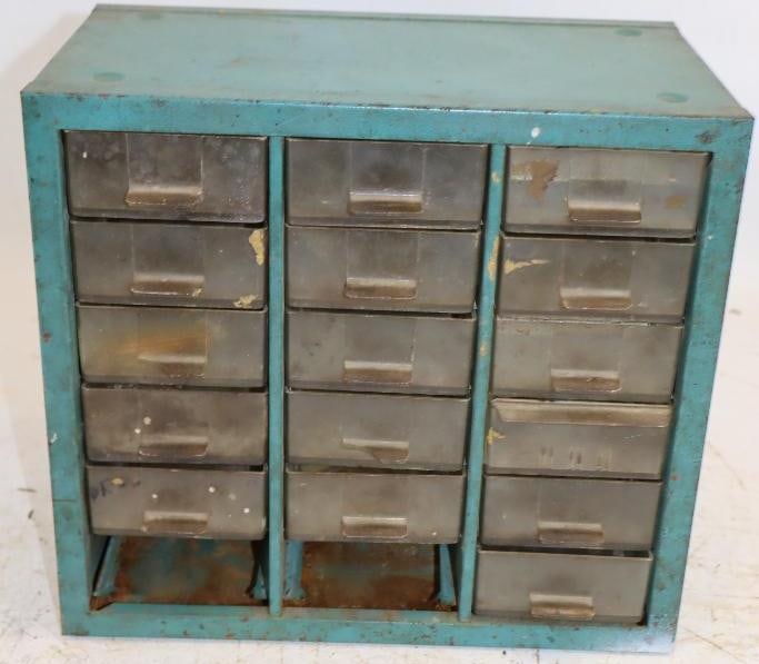 EverReady Miniature Lamps Countertop Advertising Cabinet: 10" x 6" x 9" is missing 2 drawers