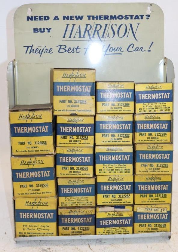 GM Harrison Thermostat Metal Advertising Display: 10.5" x 4.5" x 15" has 19 units