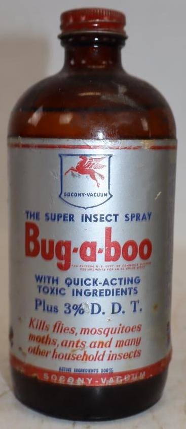 Mobile Socony-Vacuum Bug-A-Boo Insect Spray Bottle: 16 oz