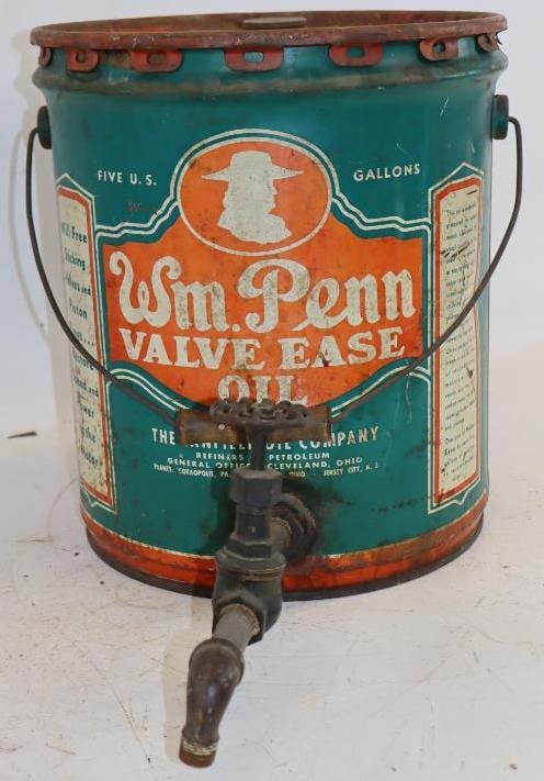 Wm. Penn Valve-Ease 5 Gallon Metal Oil Can with Cast Iron Spout (1 of 4)