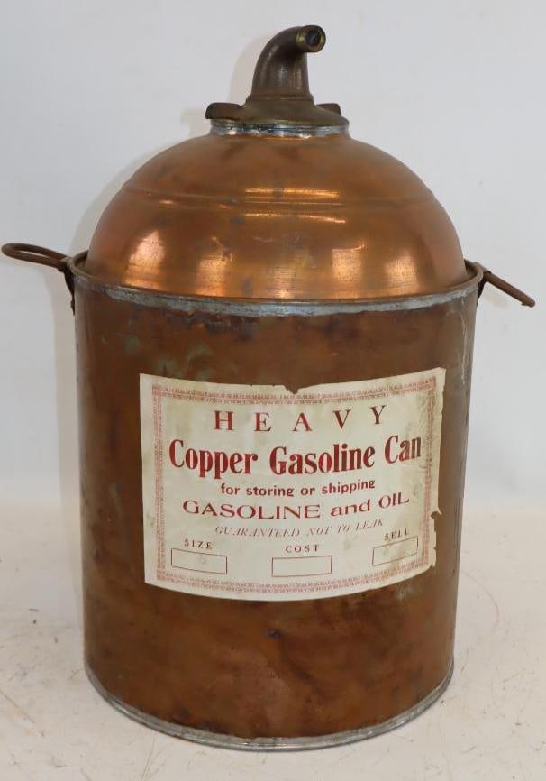 Heavy Copper 5 Gallon Gas Can with Paper Label (1 of 3)