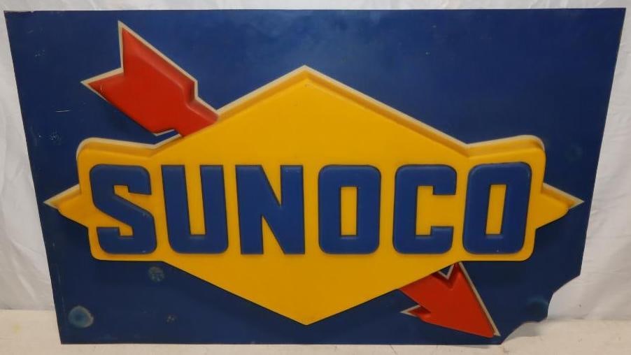 Sunoco Gas and Oil Embossed Plastic Light Up Sign Panel (1 of 4)