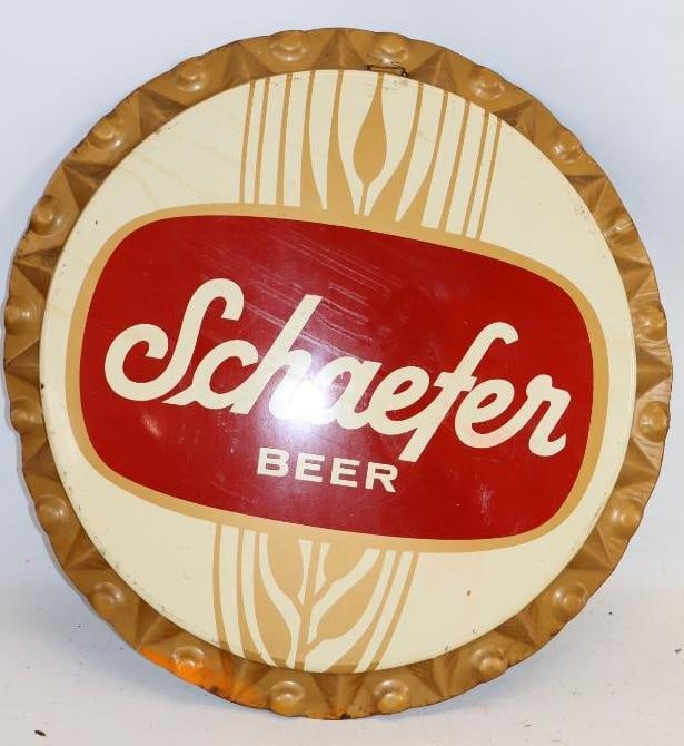 Schaefer Beer Advertising Bottle Cap Sign (1 of 5)